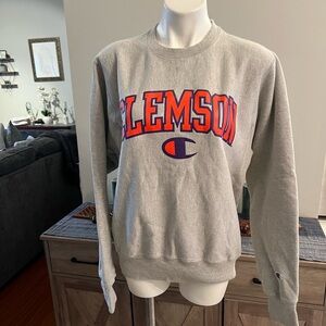Champion Clemson grey crew neck sweatshirt
